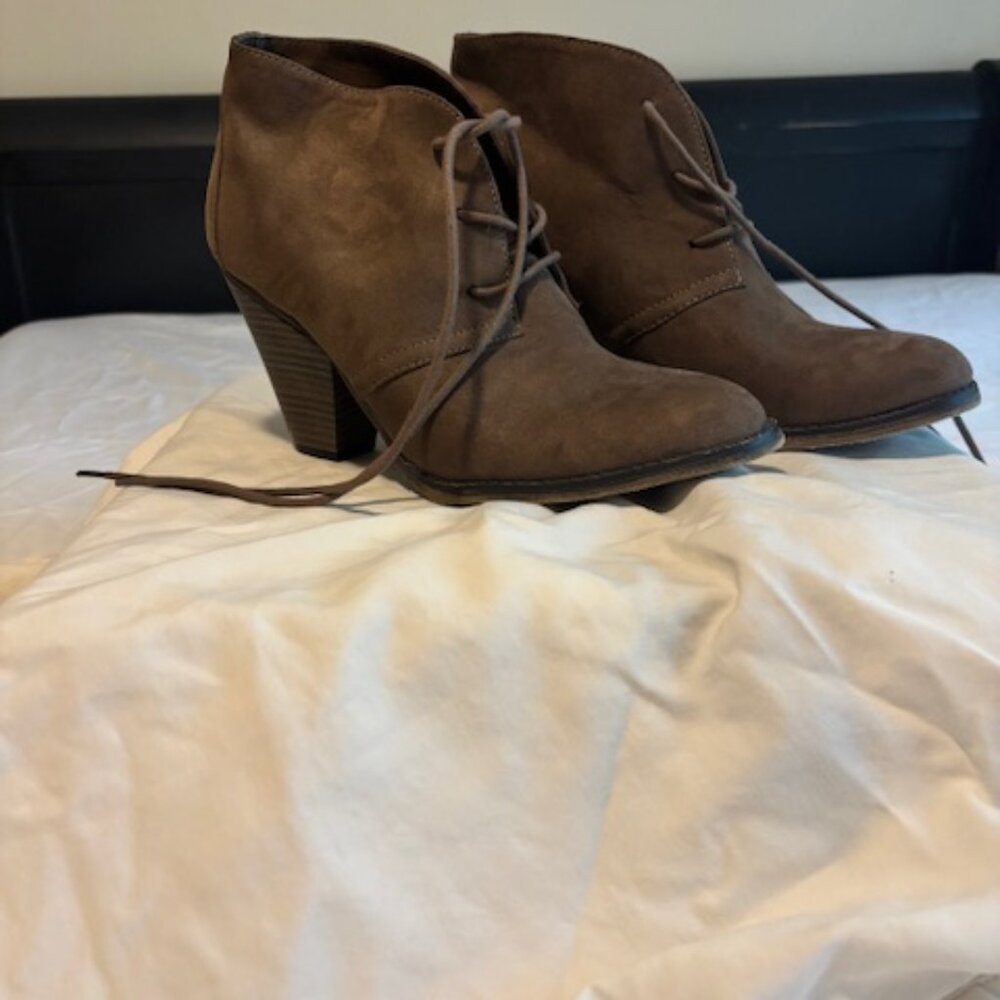 MIA Brown Suade Booties Size 9